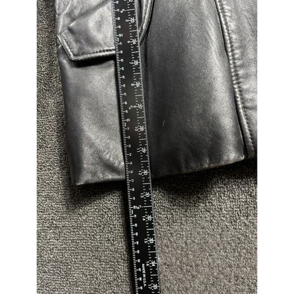 VTG Express Avenue de L’Opera Leather Jacket Womens Size M Black Full Zip - Picture 7 of 8
